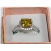 Image 1 : LADIES 925 SILVER RING 4CTS CITRINE & WHITE TOPAZ