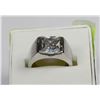 Image 1 : MENS 925 SILVER & WHITE QZ RING