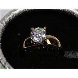 LADIES WHITE QZ 18K ROSE GOLD PLATED RING