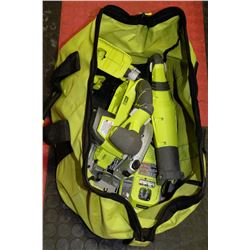 RYOBI 6PC TOOLSET + BATTERIES X2 + CHARGER + BAG