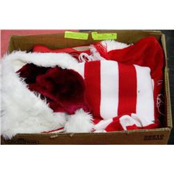 COMPLETE SANTA OUTFIT WITH 2 HATS, TOY BAG, FACE
