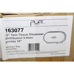 GREY 10" TWIN TISSUE DISPENSER X2
