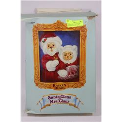 COLLECTIBLE "RAIKES BEARS" SANTA CLAUS&MRS. CLAUS