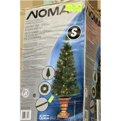 NOMA 5-PCS PRELIT CHRISTMAS TREE, WREATH + GARLAND