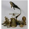 Image 1 : BOX OF BRASS COLLECTIBLES INCLUDING WHALE, PIGGY