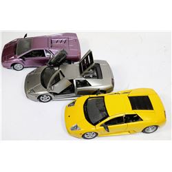 BOX W/ 3 LAMBORGHINI DIECAST EXOTIC