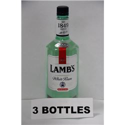 THREE 1.14L BOTTLES OF LAMBS WHITE RUM 40%