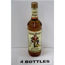 FOUR 750ML BOTTLES OF CAPTAIN MORGANS SPICED RUM