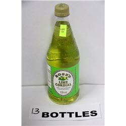 THIRTEEN 739ML BOTTLES OF ROSES LIME CORDIAL