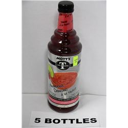 FIVE 1L BOTTLES OF MOTTS STRAWBERRY DAIQUIRI MIX