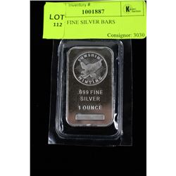 1oz .999 FINE SILVER BAR