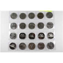 TWENTY UNC PROOF CANADIAN DOLLARS 1968-1987