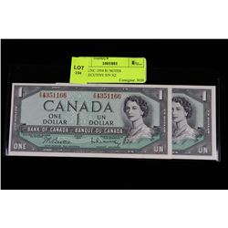 GEM UNC 1954 $1 NOTES CONSECUTIVE S/N X2