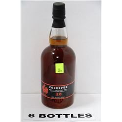 SIX 750ML BOTTLES OF COCKSPUR CRAFTED RUM 40%