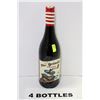 Image 1 : FOUR 750ML BOTTLE OF GRINDER PINOTAGE RED WINE 14%