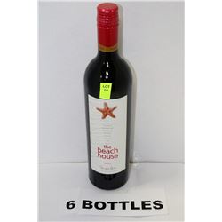 SIX 750ML BOTTLES OF BEACH HOUSE 2012 RED WINE