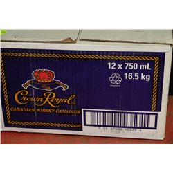 CASE WITH TWELVE 750ML BOTTLES OF CROWN ROYAL