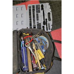 DEWALT TOOLBAG FULL OF TOOLS & STANLEY SOCKET SET