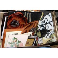 BOX W/ 10 CANVAS & FRAMED PICTURES AND