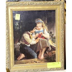 FRAMED PICTURE OF 2 KIDS
