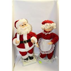 SANTA & MRS. CLAUS LIGHT UP DISPLAY ORNAMENTS