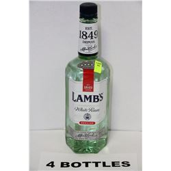 FOUR 750ML BOTTLES OF LAMBS WHITE RUM 40%