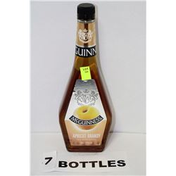 SEVEN 750 ML BOTTLES OF MCGUINNESS APRICOT BRANDY