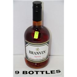 NINE 750ML BOTTLES OF BRANVIN WHITE WINE 20%