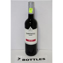 SEVEN 750ML BOTTLES OF SAWMILL CREEK DRY RED WINE