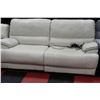 Image 1 : WHITE LEATHERETTE ELECTRIC RECLINING SOFA