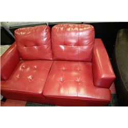 NEW RED LEATHERETTE LOVE SEAT