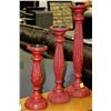 Image 1 : SET OF THREE NEW RED CANDLE HOLDERS