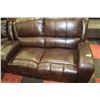 Image 2 : NEW BROWN LEATHER RECLINING SOFA WITH LOVE SEAT