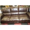 Image 3 : NEW BROWN LEATHER RECLINING SOFA WITH LOVE SEAT