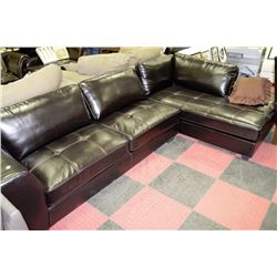NEW LEATHERETTE L SHAPE SECTIONAL ON CHOICE: BLACK