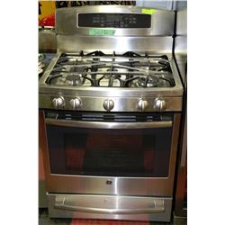 GE STAINLESS 5 BURNER FULL GAS CONVECTION OVEN