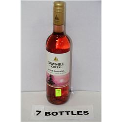 SEVEN 750ML BOTTLES SAWMILL CREEK WHITE ZINFANDEL