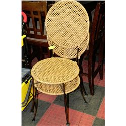 2 METAL AND WICKER CHAIRS