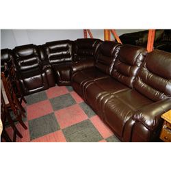 NEW CHOCOLATE BROWN RECLINING SECTIONAL