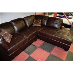 ESTATE BROWN LEATHER 2-PC SECTIONAL