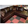 Image 1 : ESTATE BROWN LEATHER 2-PC SECTIONAL