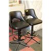 Image 1 : PAIR OF BLACK LEATHERETTE SWIVEL BAR STOOLS
