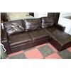 Image 1 : BROWN LEATHERETTE HIDE-A-BED SECTIONAL