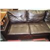 Image 2 : BROWN LEATHERETTE HIDE-A-BED SECTIONAL