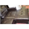 Image 3 : BROWN LEATHERETTE HIDE-A-BED SECTIONAL