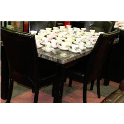 ESTATE FAUX MARBLE TABLE WITH 4 CHAIRS