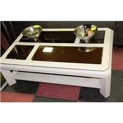 SPECKLED CREAM COFFEE TABLE WITH BEVELLED MIRROR