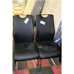 PAIR OF NEW BLACK AND CHROME SIDECHAIRS
