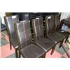 Image 1 : SET OF 5 WOOD AND BROWN LEATHERETTE SIDECHAIRS