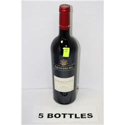 FIVE 750 ML BOTTLES OF NEDERBURG 2012 PINOTAGE